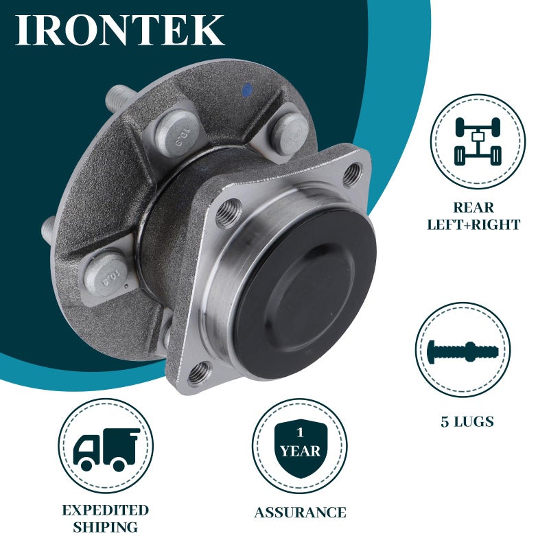 IRONTEK Rear Wheel Hub and Bearing Assembly 512218 Compatible for Pontiac 2003-2008 Vibe, for Toyota 2000-2005 Celica/2003-2009 Corolla/2003-2008 Matrix, 5 Lugs Wheel Hub Assembly 2 PCS - Image 2